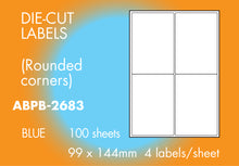 Load image into Gallery viewer, Hovat Multi-Purpose. Matt Blue Self adhesive label.  (100 sheet box)