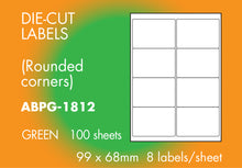 Load image into Gallery viewer, Hovat Multi-Purpose. Matt Green Self adhesive label.  (100 sheet box)