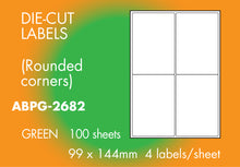 Load image into Gallery viewer, Hovat Multi-Purpose. Matt Green Self adhesive label.  (100 sheet box)