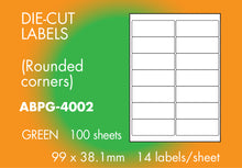 Load image into Gallery viewer, Hovat Multi-Purpose. Matt Green Self adhesive label.  (100 sheet box)