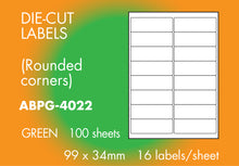 Load image into Gallery viewer, Hovat Multi-Purpose. Matt Green Self adhesive label.  (100 sheet box)