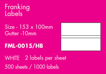 Load image into Gallery viewer, Hovat Franking Labels. 153 x 100 mm Self Adhesive Franking Label. 1,000 per pack
