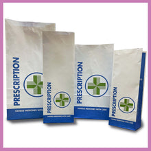 Load image into Gallery viewer, Prescription Bags, White with a Block Bottom