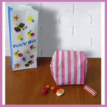 Load image into Gallery viewer, Pick n Mix Candy Sweet Paper Bags. (114mm Wide + 76mm Gusset x 245mm high)