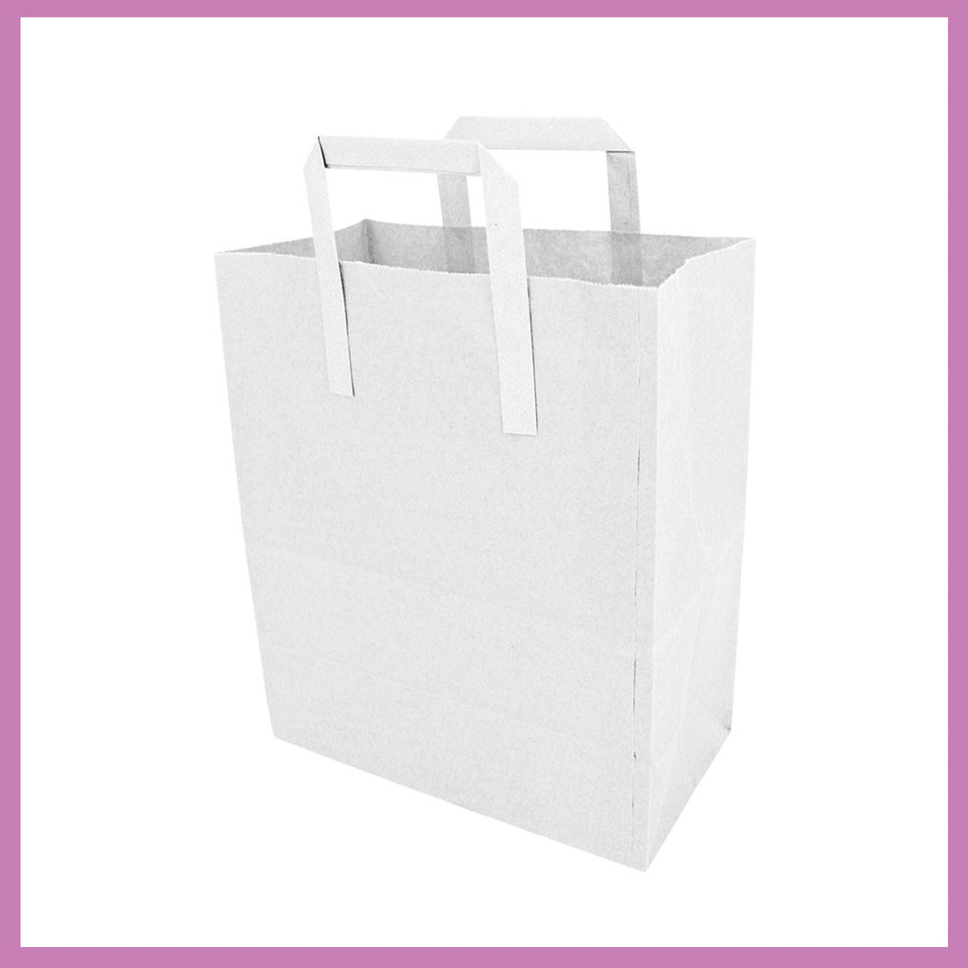 White Takeaway Carrier With Handles. Packs of 100 Bags