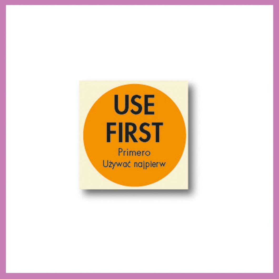 Use First, Food Rotation Label, Removable Adhesive, 51mm Dia, 1 roll of 500