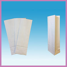 Load image into Gallery viewer, 1.5kg White Block Bottom Flour Bags. 114 x 315 x 76 mm (4.5&quot; x 12.4&quot; x 3.0&quot;) Box of 1,000
