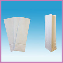 Load image into Gallery viewer, 500gm White Block Bottom Bags. 76 x 234 x 50mm (3" x 9.25" x 2") box of 1,800