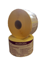 Load image into Gallery viewer, Food Allergen, Safety Label, Removable Adhesive, 51 x 102 mm, 1 roll of 500
