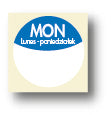 Load image into Gallery viewer, Food Safety Label, Days of the Week, Permanent Adhesive, 25mm Diameter. 1 roll of 1000