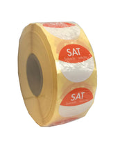 Load image into Gallery viewer, Food Safety Label, Days of the Week, Permanent Adhesive, 25mm Diameter. 1 roll of 1000