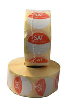 Load image into Gallery viewer, Food Safety Label, Days of the Week, Permanent Adhesive, 25mm Diameter. 1 roll of 1000