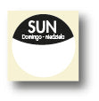 Load image into Gallery viewer, Food Safety Label, Days of the Week, Permanent Adhesive, 25mm Diameter. 1 roll of 1000
