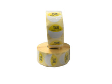 Load image into Gallery viewer, Food Safety Label, Days of the Week, Permanent Adhesive, 25mm Diameter. 1 roll of 1000