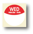 Load image into Gallery viewer, Food Safety Label, Days of the Week, Permanent Adhesive, 25mm Diameter. 1 roll of 1000