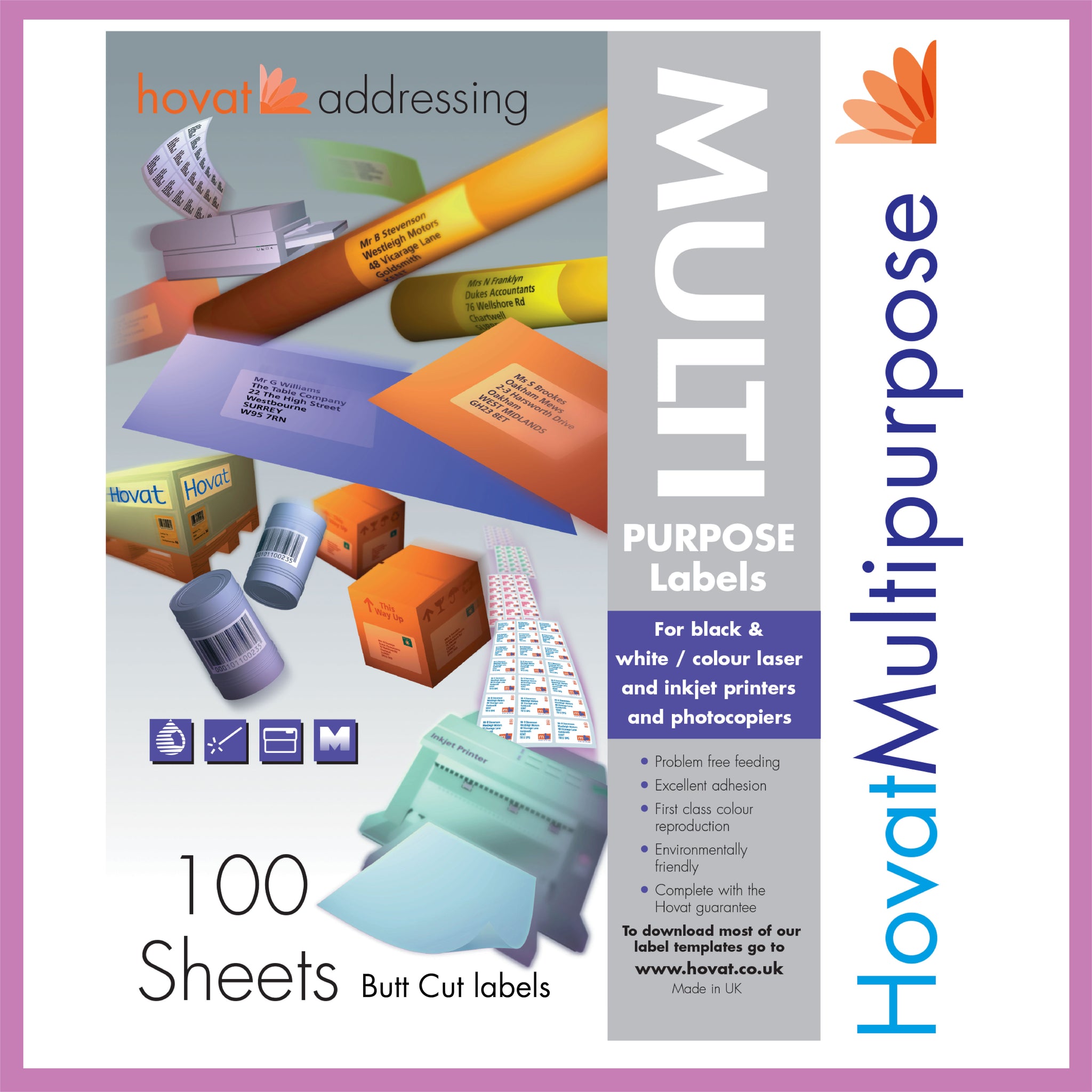 Hovat Multi-Purpose Auctioneers lot labels. BUTT CUT LABELS 100 sheet ...