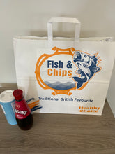 Load image into Gallery viewer, Large Fish and Chip White Printed  360+170 x 320mm (125 per case)

