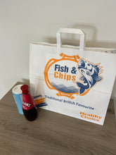 Load image into Gallery viewer, Large Fish and Chip White Printed  360+170 x 320mm (125 per case)
