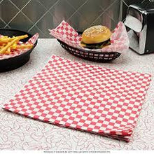 Load image into Gallery viewer, Blue Gingham Greaseproof Sheets, Chip &amp; Tray Liners. packs of 1,000

