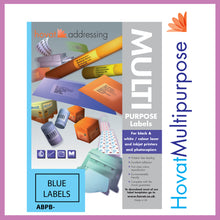 Load image into Gallery viewer, Hovat Multi-Purpose. Matt Blue Self adhesive label.  (100 sheet box)

