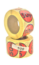 Load image into Gallery viewer, Special Offer 50p Labels, 500 per roll, 40mm Diameter, Presented in rolls of 500
