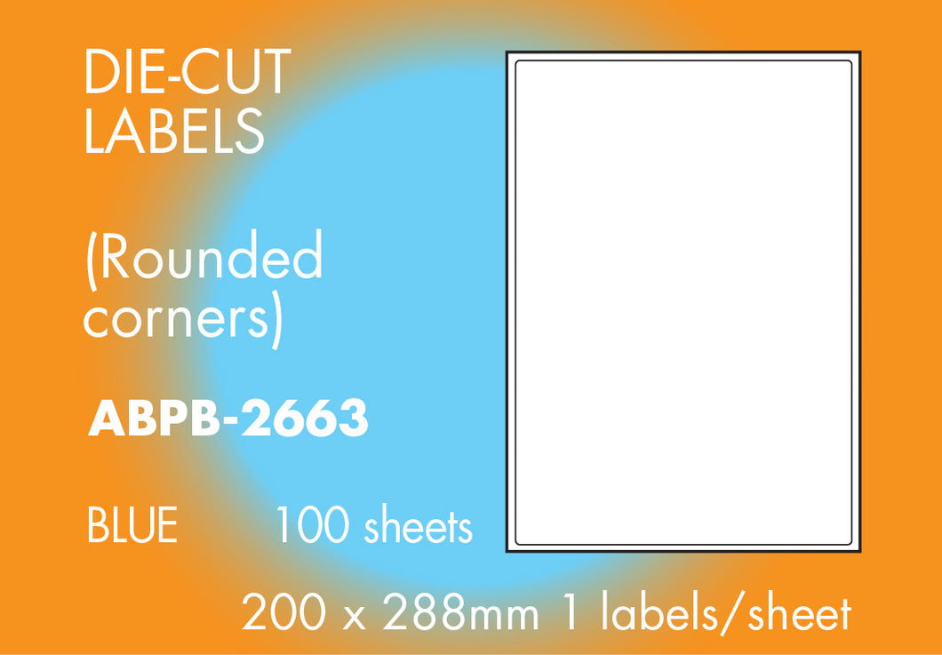 Hovat Multi-Purpose. Matt Blue Self adhesive label.  (100 sheet box)
