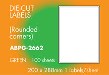 Load image into Gallery viewer, Hovat Multi-Purpose. Matt Green Self adhesive label.  (100 sheet box)

