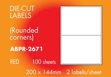 Load image into Gallery viewer, Hovat Multi-Purpose. Matt Red Self adhesive label.  (100 sheet box)
