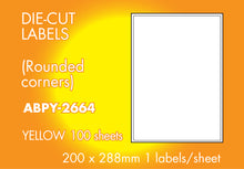 Load image into Gallery viewer, Hovat Multi-Purpose. Matt Yellow Self adhesive label.  (100 sheet box)
