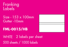 Load image into Gallery viewer, Hovat Franking Labels. 153 x 100 mm Self Adhesive Franking Label. 1,000 per pack
