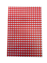 Load image into Gallery viewer, Red Gingham Greaseproof Sheets, Chip &amp; Tray Liners. packs of 1,000
