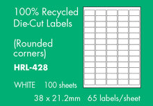 Load image into Gallery viewer, Hovat 100% Recycled Multi-Purpose. Self Adhesive Labels. (100 Sheets per box)

