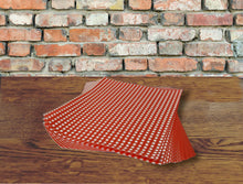 Load image into Gallery viewer, Red Gingham Greaseproof Sheets, Chip &amp; Tray Liners. packs of 1,000
