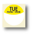Load image into Gallery viewer, Food Safety Label, Days of the Week, Permanent Adhesive, 25mm Diameter. 1 roll of 1000
