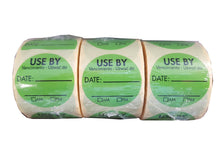 Load image into Gallery viewer, Use by, Food Rotation Label, Removable Adhesive, 38mm Dia, 1 roll of 500
