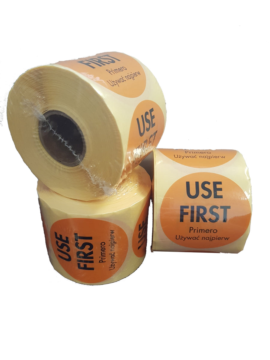 Orange Use First, Food Rotation Label, Removable Adhesive, 51mm Dia, 1 ...